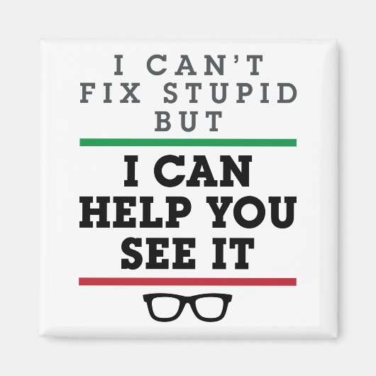 Aimant Optométriste Optométrie Ophtalmologie Voir Stupide (Devant)