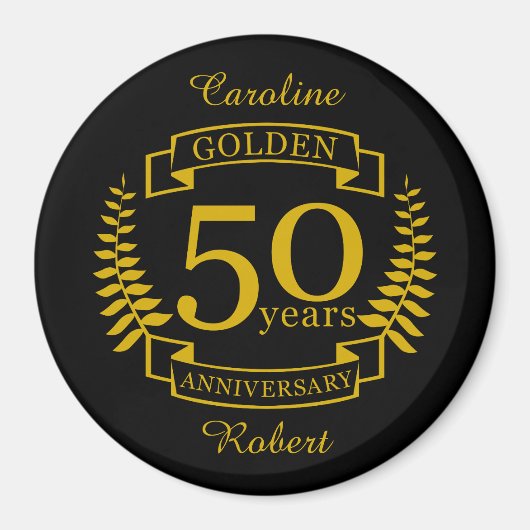 Aimant OR 50 ans Anniversaire Mariage 50 ans tous (Devant)