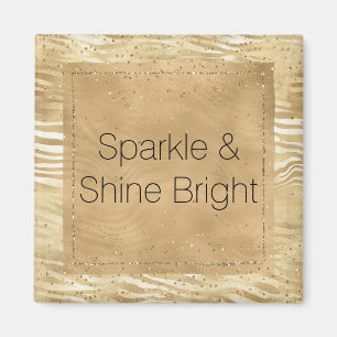 Aimant Or Blanc Ombre Zebra Confetti Sparkles