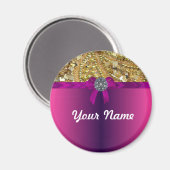 Aimant Or bling & magenta (Recto/Verso)