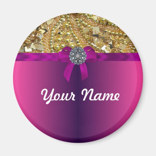 Aimant Or bling & magenta (Devant)