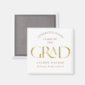 Aimant or brillant élégant script magnétique diplômé (Recto/Verso)