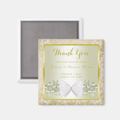 Aimant Or brille, diamant floral Gemmes & Bow Merci (Recto/Verso)