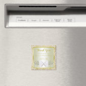 Aimant Or brille, diamant floral Gemmes & Bow Merci (In Situ (Lave-vaisselle))