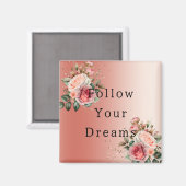 Aimant Or Confetti rose Roses Floral (Recto/Verso)