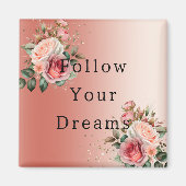 Aimant Or Confetti rose Roses Floral (Devant)