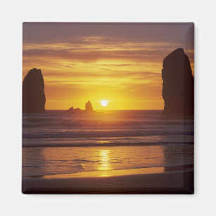Aimant OR, côte de l'Oregon, Cannon Beach, piles de mer à