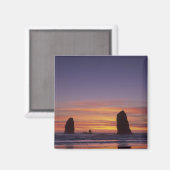 Aimant OR, côte de l'Oregon, Cannon Beach, piles de mer à (Recto/Verso)