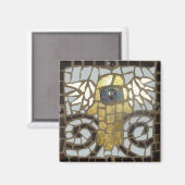 Aimant Or de Hamsa ailé avec oeil bleu (Recto/Verso)