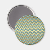 Aimant Or et Turquoise Motif Chevron (Recto/Verso)