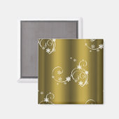 Aimant Or métallique, Fils blancs Noël (Recto/Verso)