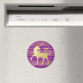 Aimant Or & Motif Bohème & Licorne Pourpre (In Situ (Lave-vaisselle))