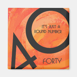Aimant Orange 40 Anniversaire de la Décennie