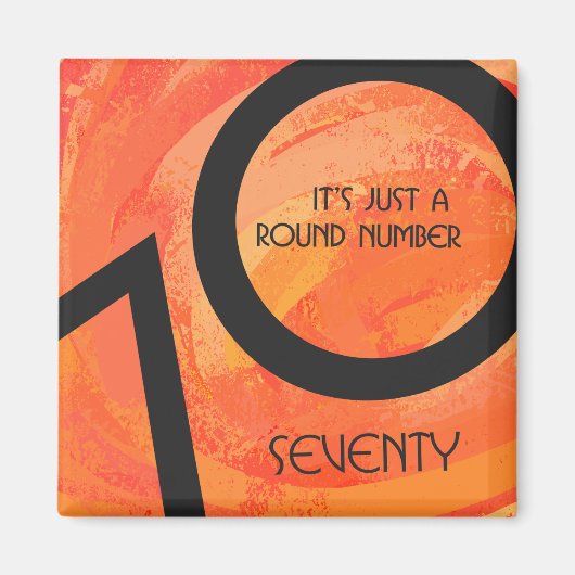 Aimant Orange 70 Anniversaire de la Décennie (Devant)