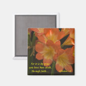 Aimant Orange Amaryllis (Recto/Verso)