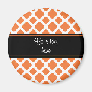 Aimant Orange and White Quatrefoil Pattern