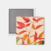 Aimant Orange Autumn laisse l'aquarelle originale (Recto/Verso)