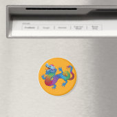 Aimant orange avec dragon coloré (In Situ (Lave-vaisselle))