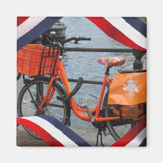 Aimant Orange Bike Rouge Blanc Bleu Orange Réfrigérateur (Devant)