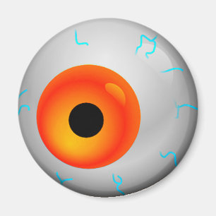 Aimant Orange Blooshot Zombie Eyeball Halloween
