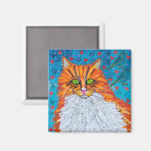 Aimant Orange Chat Love (Recto/Verso)