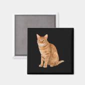Aimant Orange Chat Tab Funny Chat Parodie Amoureux des ch (Recto/Verso)