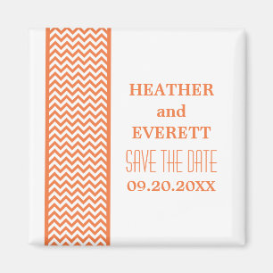 Aimant Orange Chevron Bordure Enregistrer l'aimant de dat