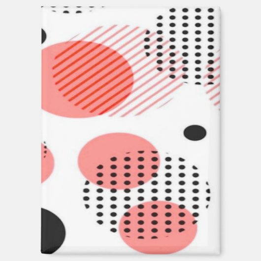 Aimant Orange Circles with Black Polka Dots pattern (Recto)