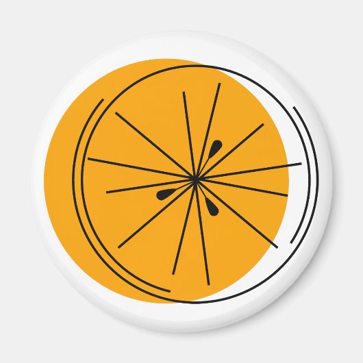 Aimant orange Citrus rond (Devant)