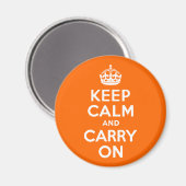 Aimant Orange Conserver le calme et continuer (Recto/Verso)
