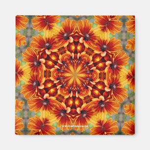 Aimant Orange Daisy Kaleidoscope