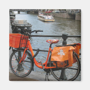 Aimant orange de réfrigérateur de bicyclette de