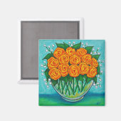 Aimant orange de roses de passion (Recto/Verso)