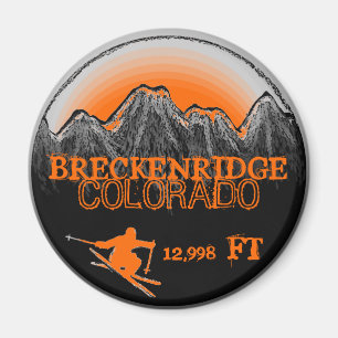 Aimant orange de ski de Breckenridge le Colorado