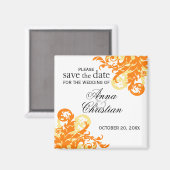 Aimant Orange et Jaune à l'automne Enregistrer la date (Recto/Verso)