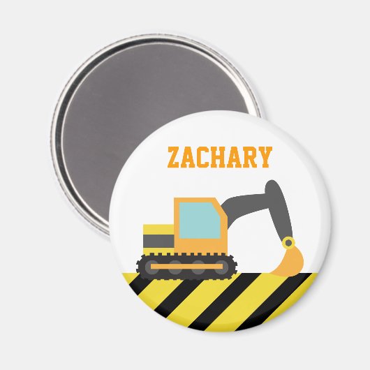 Aimant Orange Excavator, Véhicules de Construction, pour (Recto/Verso)
