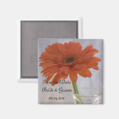 Aimant Orange Gerber Daisy in Vase Wedding Enregistrer la (Recto/Verso)