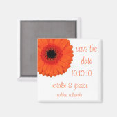 Aimant Orange Gerbera Enregistrer la date (Recto/Verso)