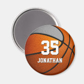 Aimant orange grise équipe couleurs enfants basket (Recto/Verso)