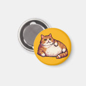 Aimant Orange gros chat mème pixel art (Recto/Verso)