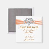 Aimant Orange Infinity Heart Enregistrer L'Aimant Date (Recto/Verso)