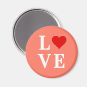 Aimant Orange LOVE and Heart Élégant romantique (Recto/Verso)