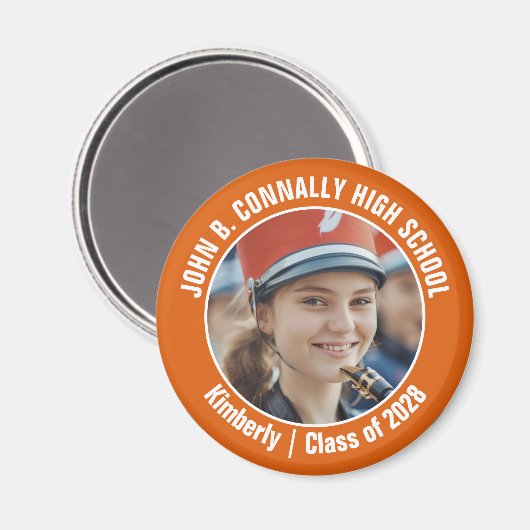 Aimant Orange Marching Band Photo High School Spirit (Recto/Verso)