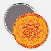 Aimant Orange Marigold Mandala (Recto/Verso)
