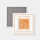 Aimant Orange Marigold Wedding Enregistrer la date (Recto/Verso)