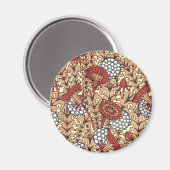 Aimant Orange Nouveau Floral (Recto/Verso)