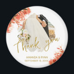 Aimant Orange Oleander Fleurs Merci photo Mariage<br><div class="desc">Orange Oleander Flowers Photo Merci aimant Mariage. Aimant mariage photo avec photo mariage,  nom de mariée et de mariée et date du mariage. Personnalisez avec votre photo mariage et d'autres détails. Un aimant de remerciement élégant et fleuri - un cadeau pour vos invités mariages.</div>