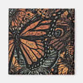 Aimant Orange papillon d'imaginaire abstrait (Devant)