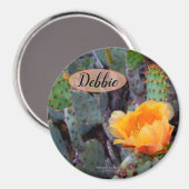 Aimant Orange poire opuntia cactus photo fleur (Recto/Verso)