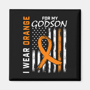 Aimant Orange Pour Mon Godson Leukemia Cancer Awareness A